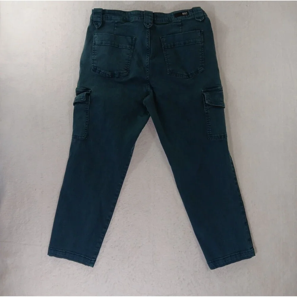 Kut From The Kloth Cargo Pants Women's Size 16 Green Fade Naomi - Picture 6 of 8